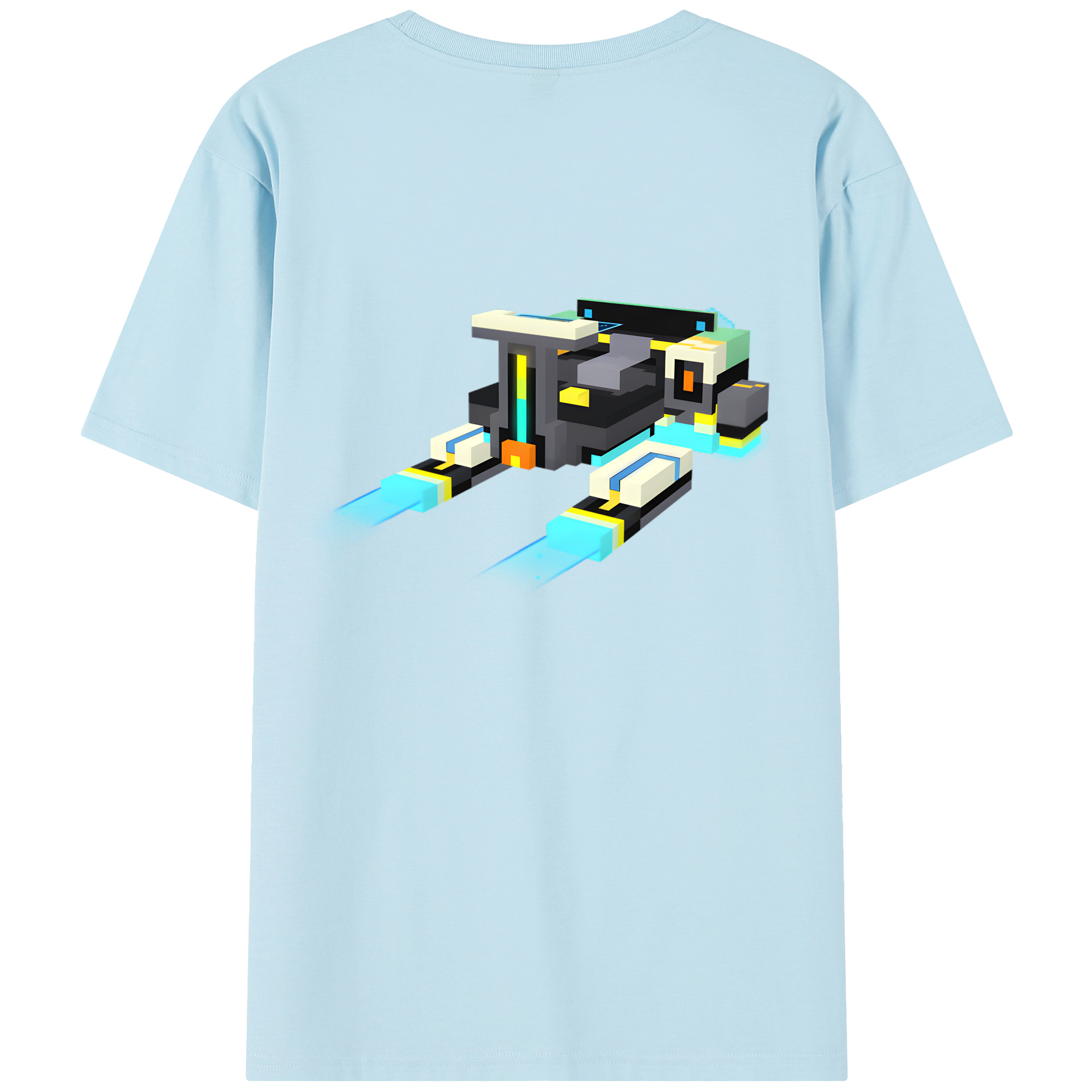 （画像用） マインクラフト ブロックの世界 Minecraft MC Block world 綿100％半袖Tシャツ（背面プリント）